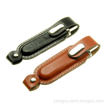 Leather USB Disk Flash Drive, 10 Years Data Retention